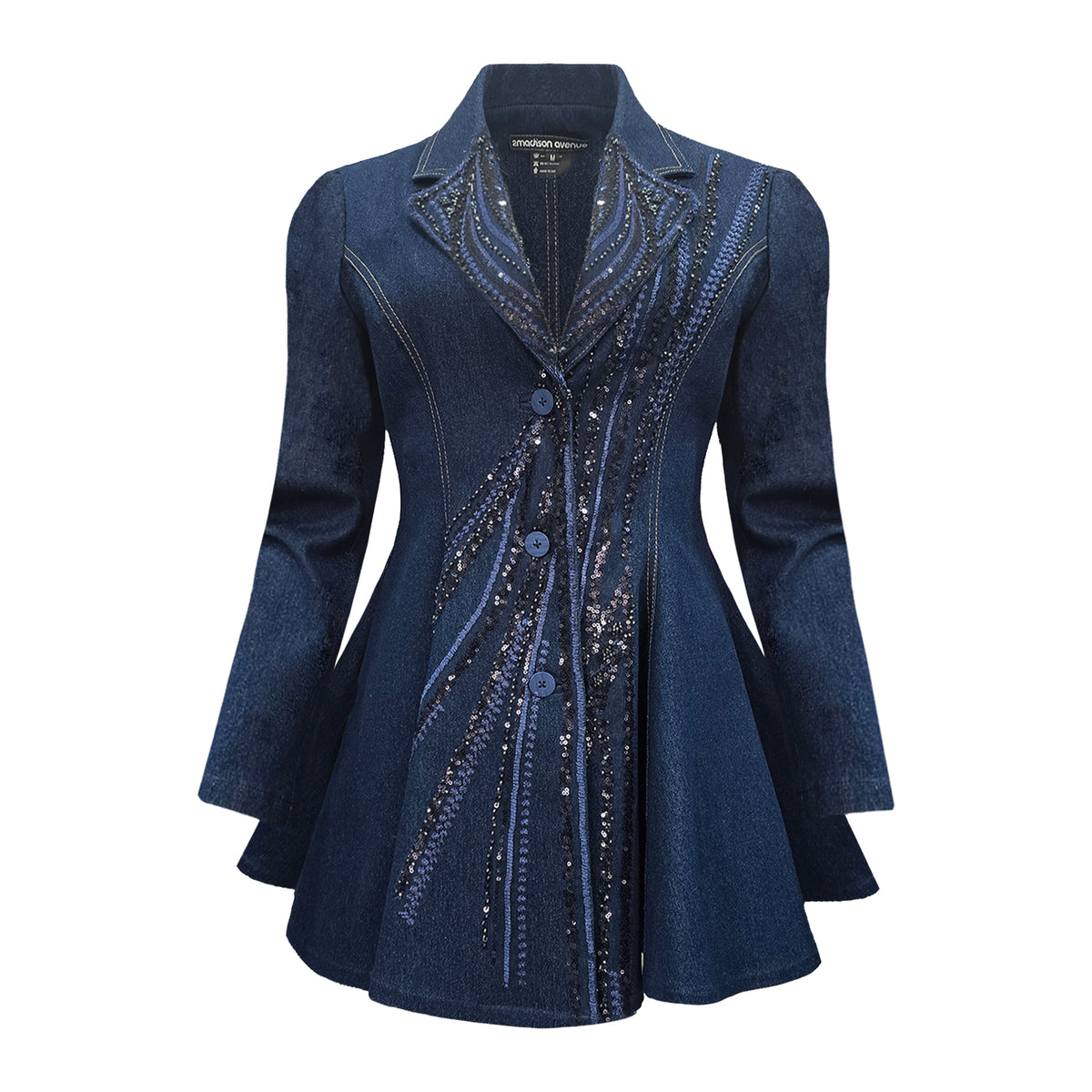Signature Denim samantha medium blazer with sequin - 2MADISONAVENUE.COM