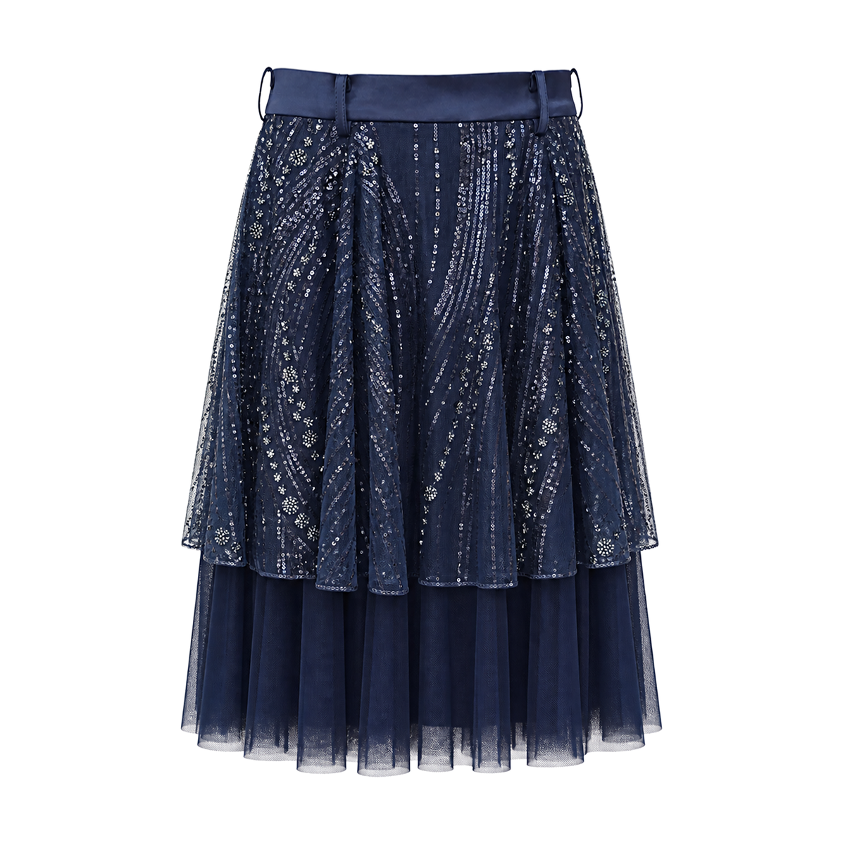 Signature Navy queen lace skirt - 2MADISONAVENUE.COM