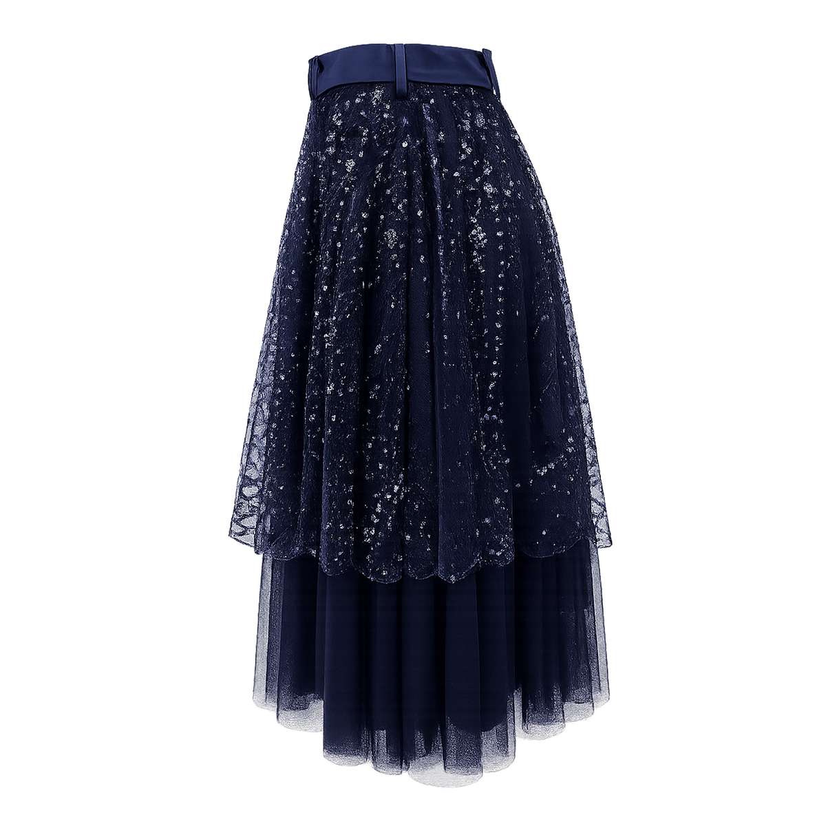Signature Navy queen lace skirt - 2MADISONAVENUE.COM