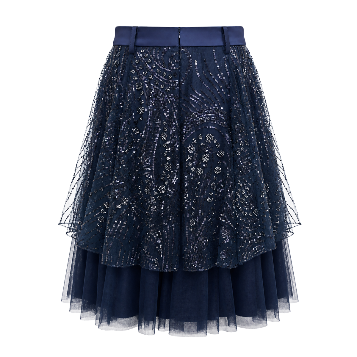 Signature Navy queen lace skirt - 2MADISONAVENUE.COM