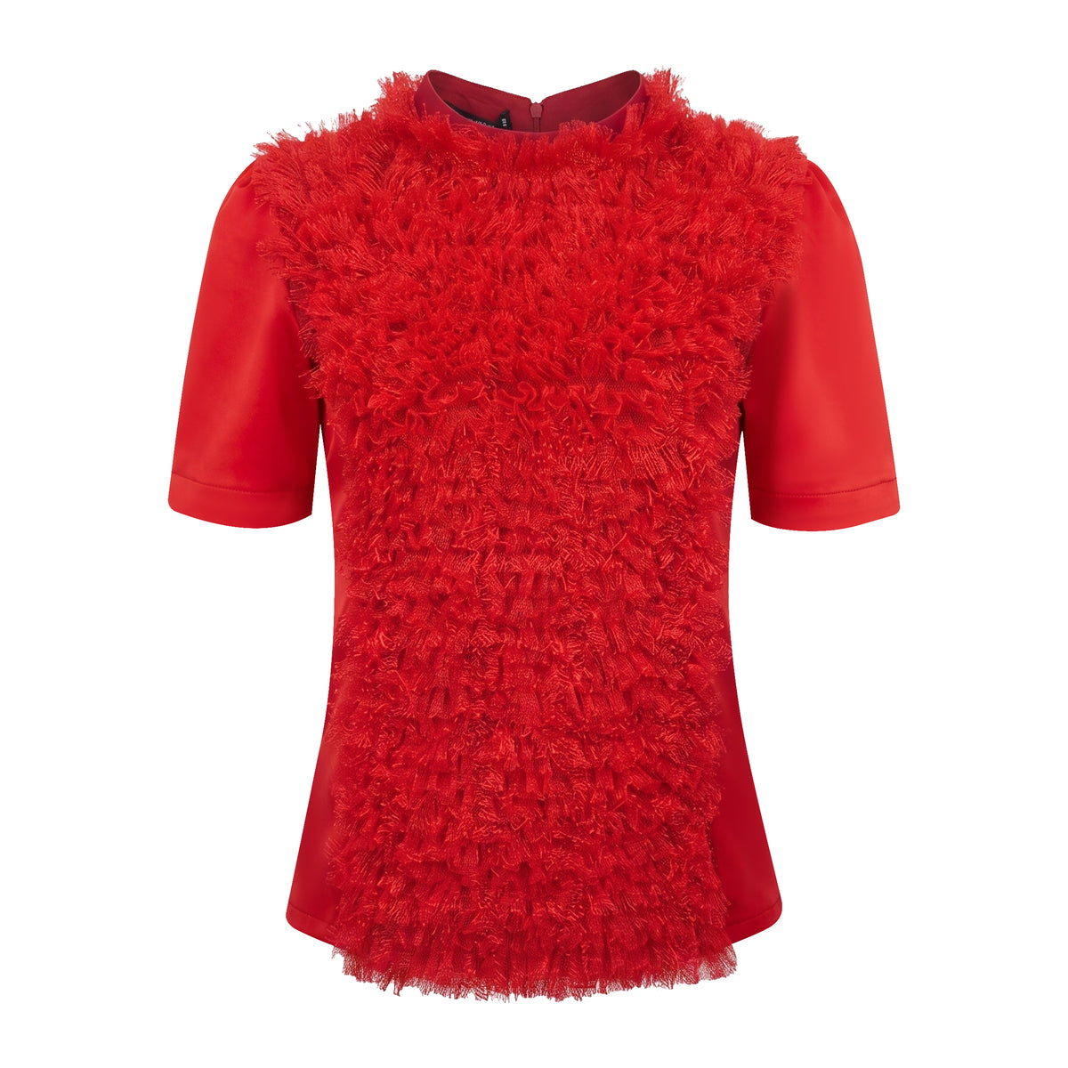 Signature Red Royal Tulle Eastside Top - 2MADISONAVENUE.COM