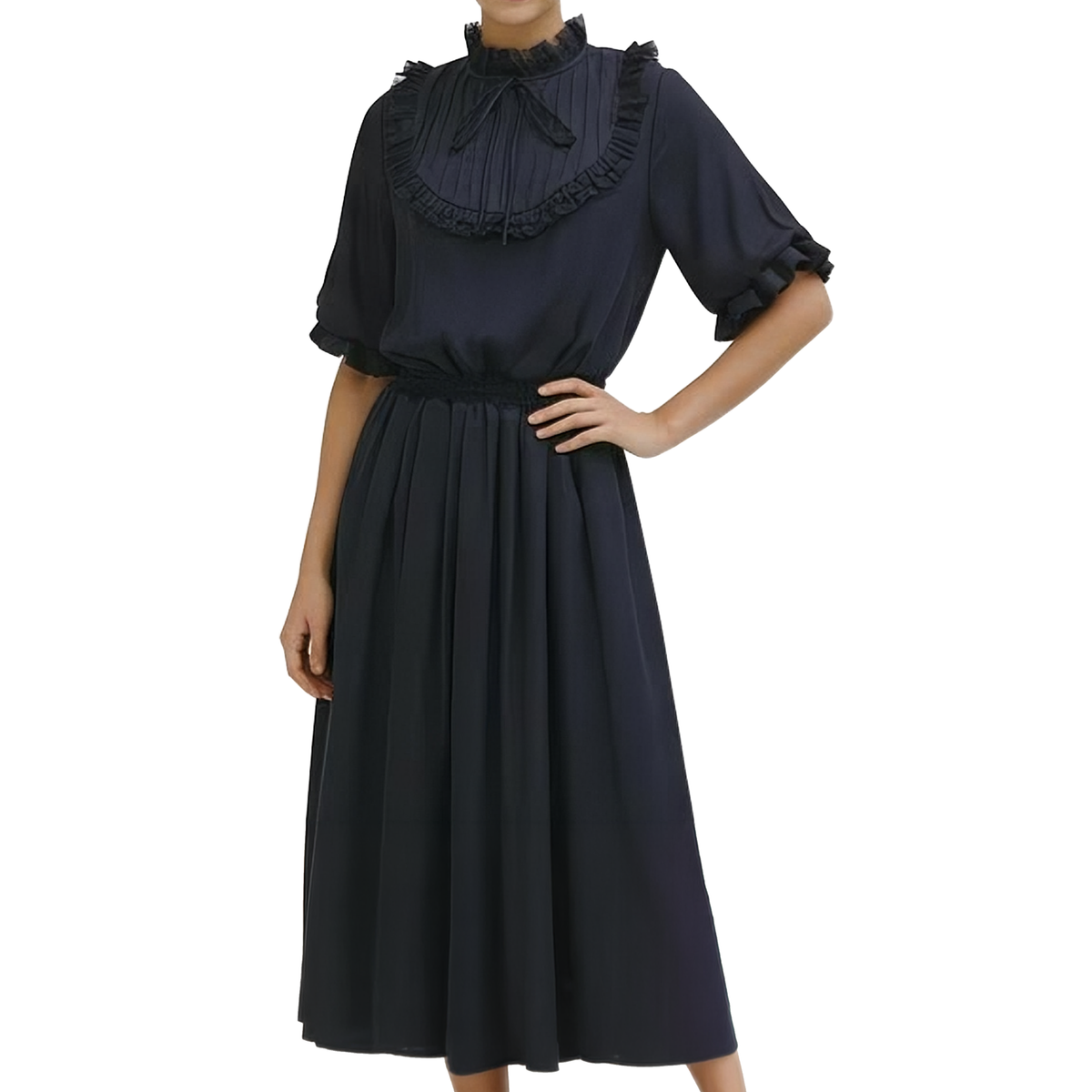 Signature Black romantic dress - 2MADISONAVENUE.COM