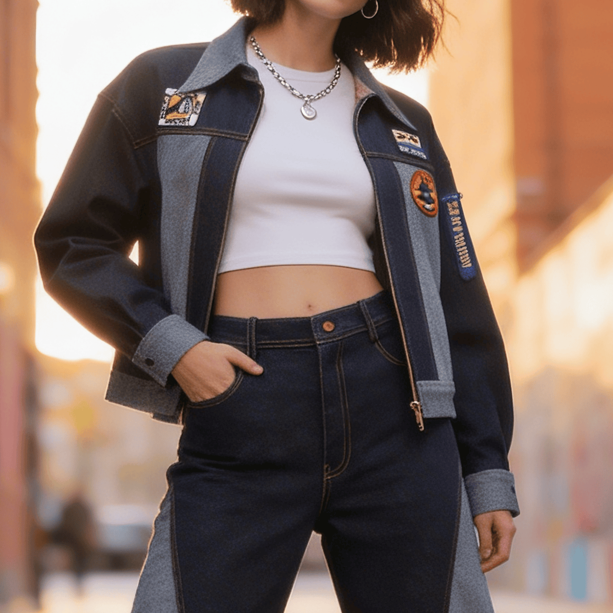 Signature Denim Barrel Pant With Chambray - 2MADISONAVENUE.COM