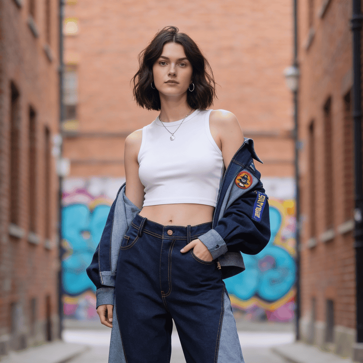 Signature Denim Barrel Pant With Chambray - 2MADISONAVENUE.COM