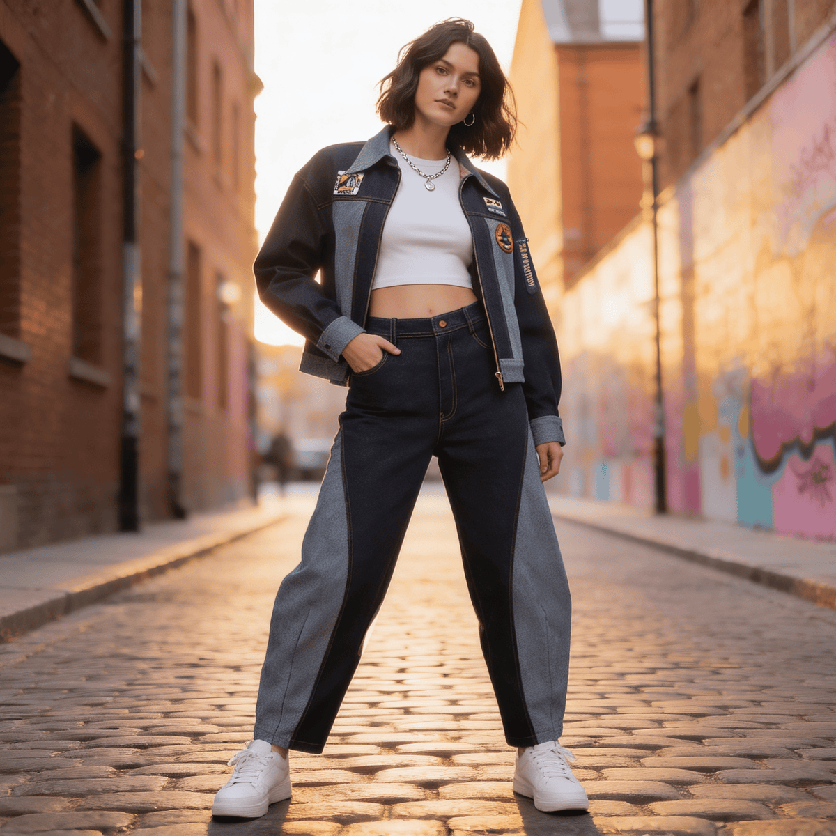 Signature Denim Barrel Pant With Chambray - 2MADISONAVENUE.COM