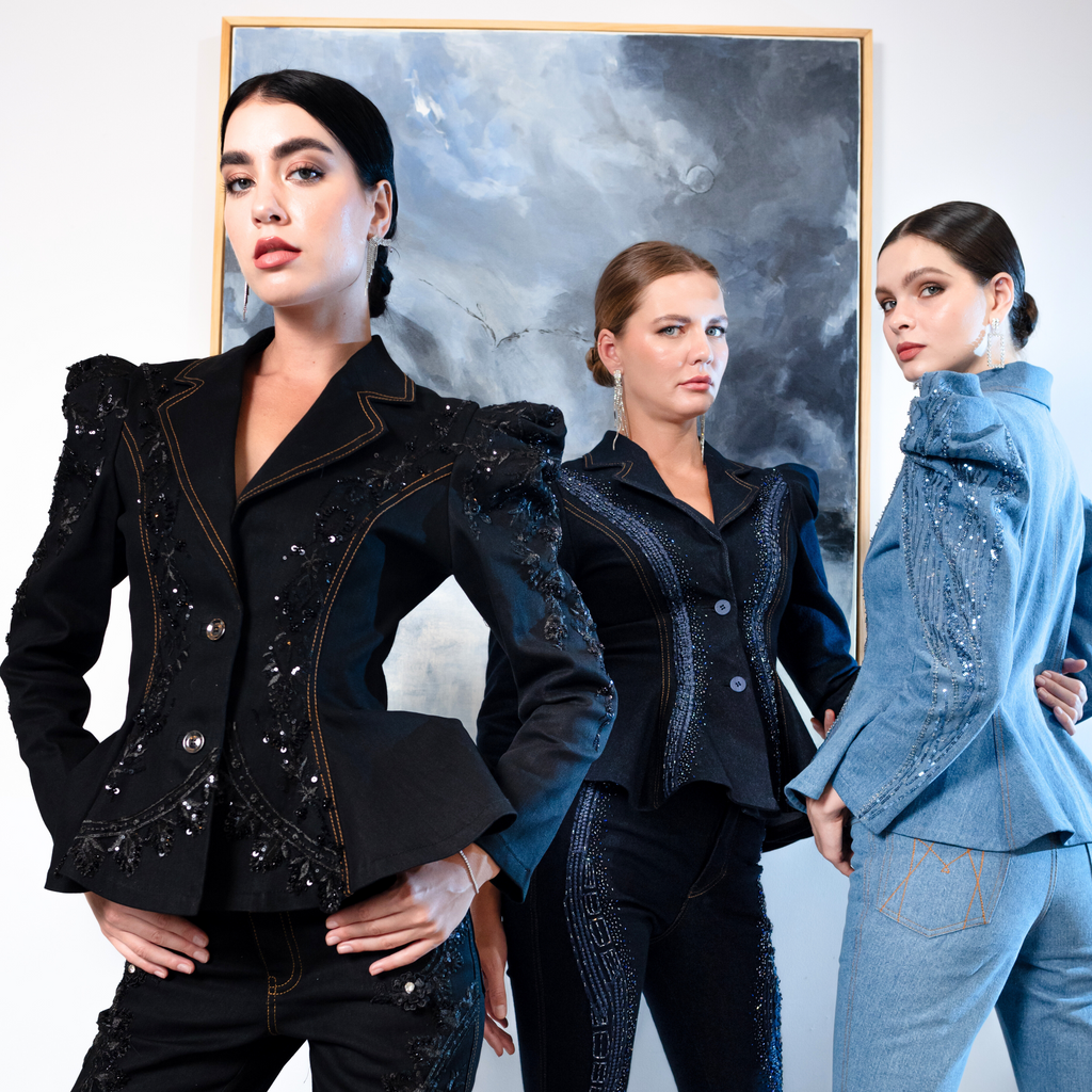 Signature Denim Light Blue samantha blazer with sequin (7766384443415)