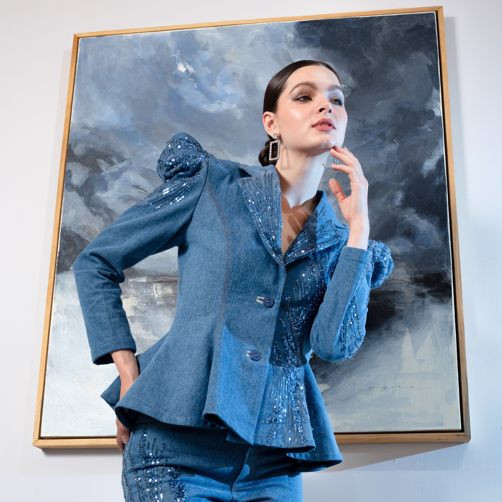 Signature Denim Light Blue samantha blazer with sequin (7766384443415)