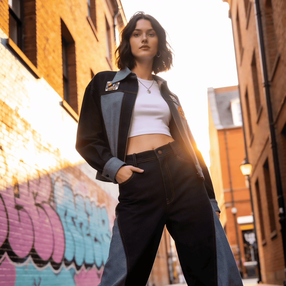 Signature Denim Barrel Pant With Chambray - 2MADISONAVENUE.COM