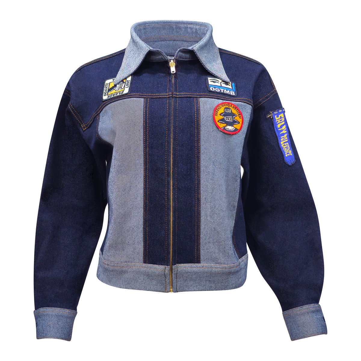 Signature Denim barrel jacket with chambray - 2MADISONAVENUE.COM