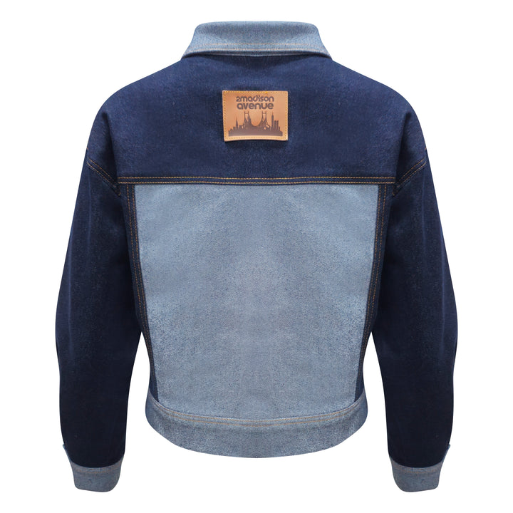 Signature Denim barrel jacket with chambray - 2MADISONAVENUE.COM