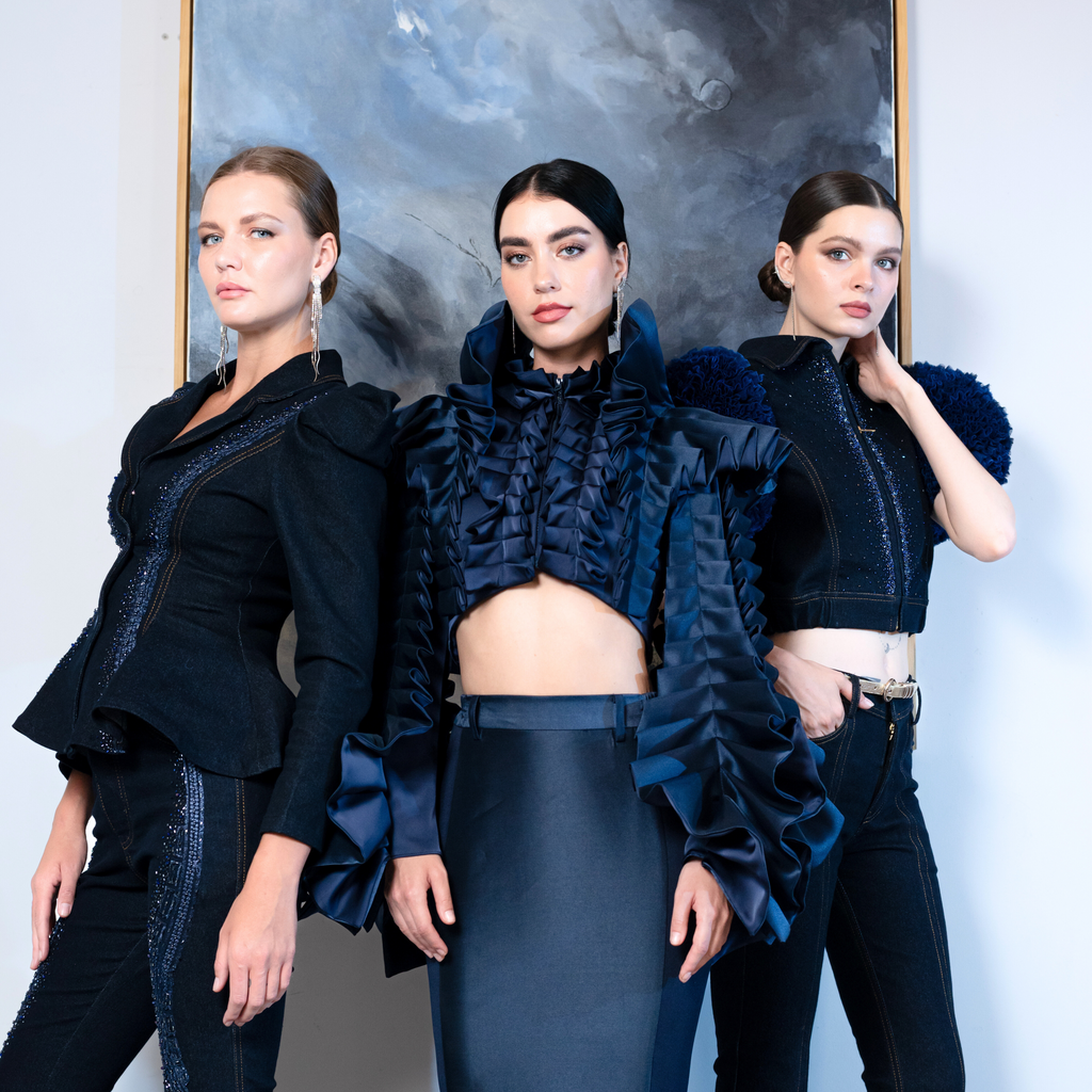 Signature Denim samantha blazer with sequince (7665978507287)