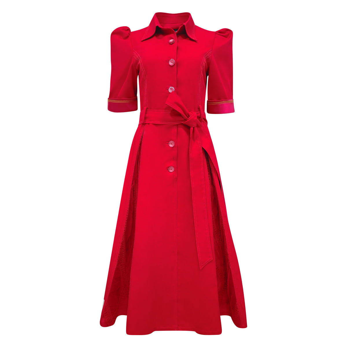 Signature Red gangsta dress with lace - 2MADISONAVENUE.COM