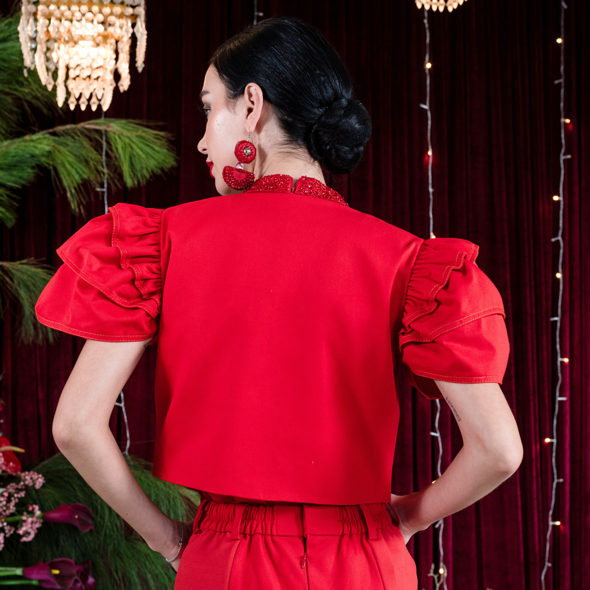Signature Red twin set top - 2MADISONAVENUE.COM