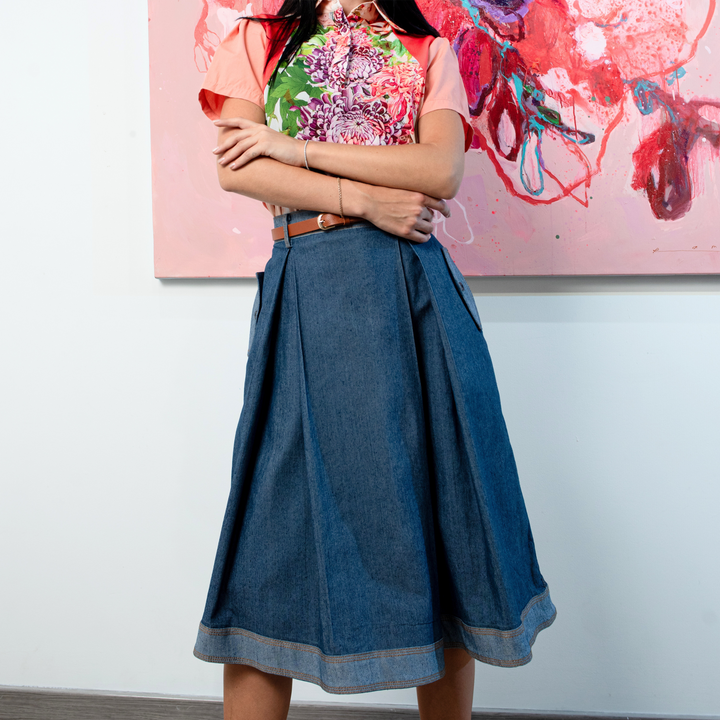 Signature light denim fancy medium ball skirt - 2MADISONAVENUE.COM