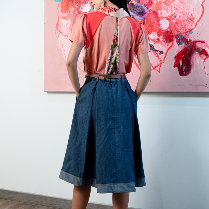 Signature light denim fancy medium ball skirt - 2MADISONAVENUE.COM