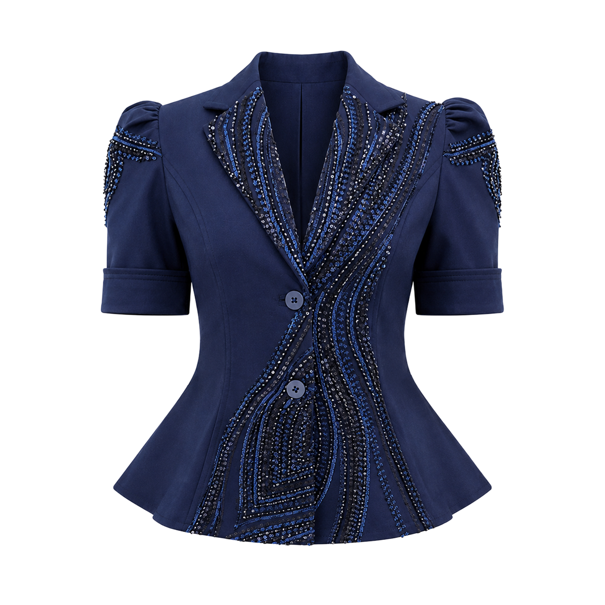 Signature navy samanez top with sequin - 2MADISONAVENUE.COM