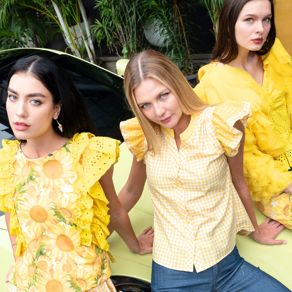 Sunflower new ganger shirt in gingham yellow