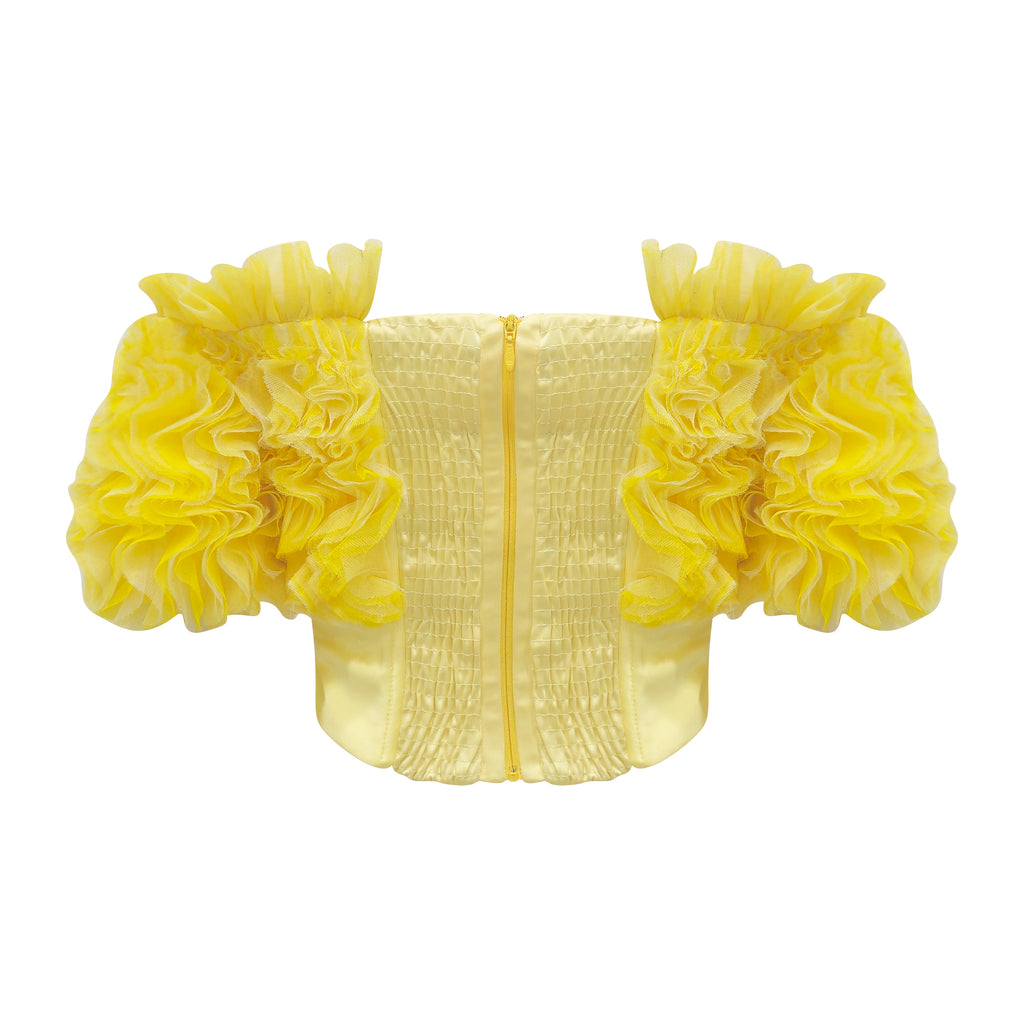 Sunflower Royal tulle off the shoulder top