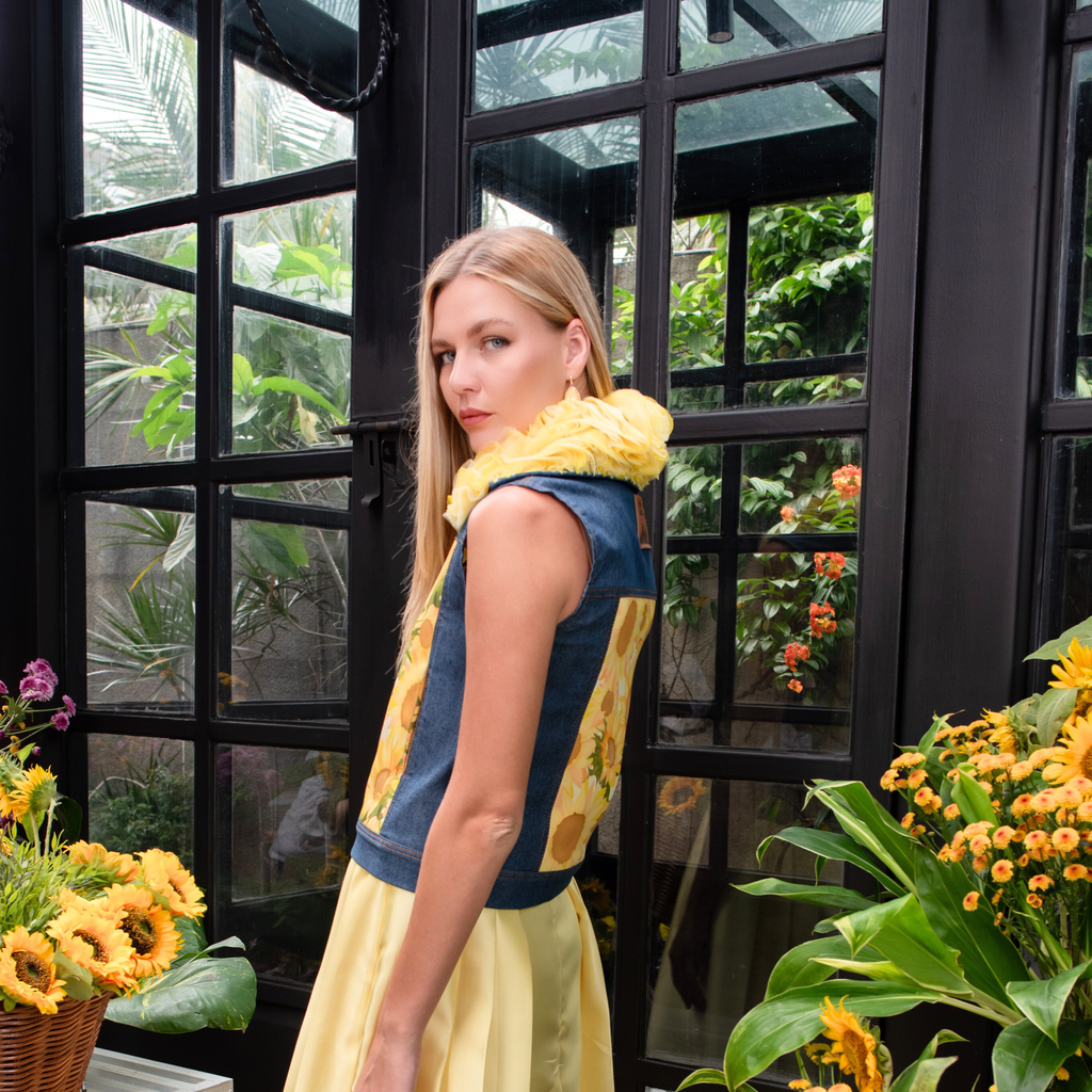 Sunflower denim fancy vest