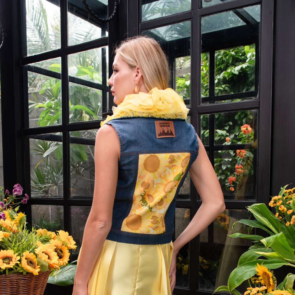 Sunflower denim fancy vest