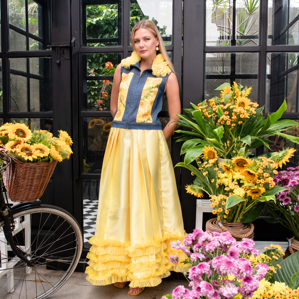 Sunflower denim fancy vest