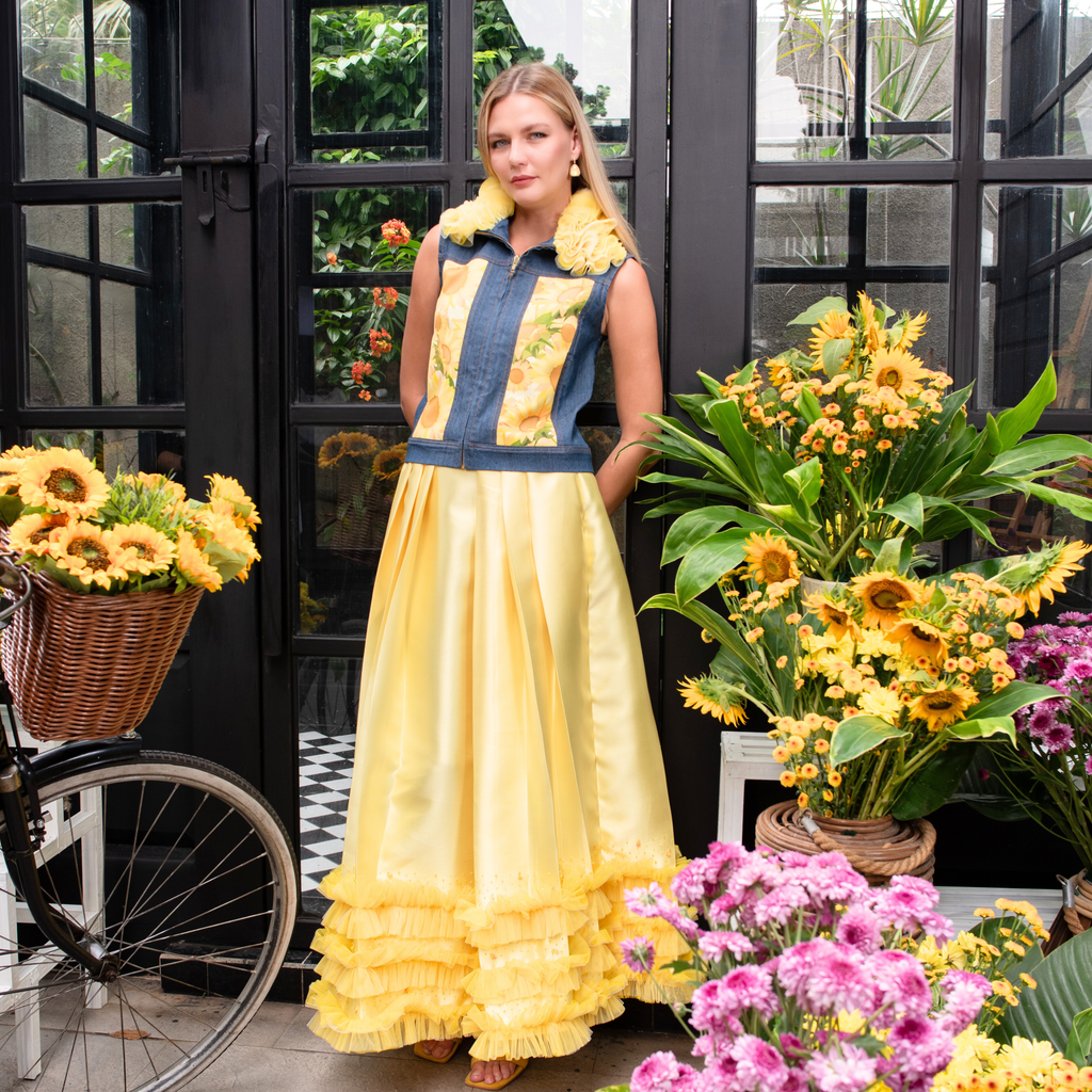 Sunflower fancy long ball skirt with tulle