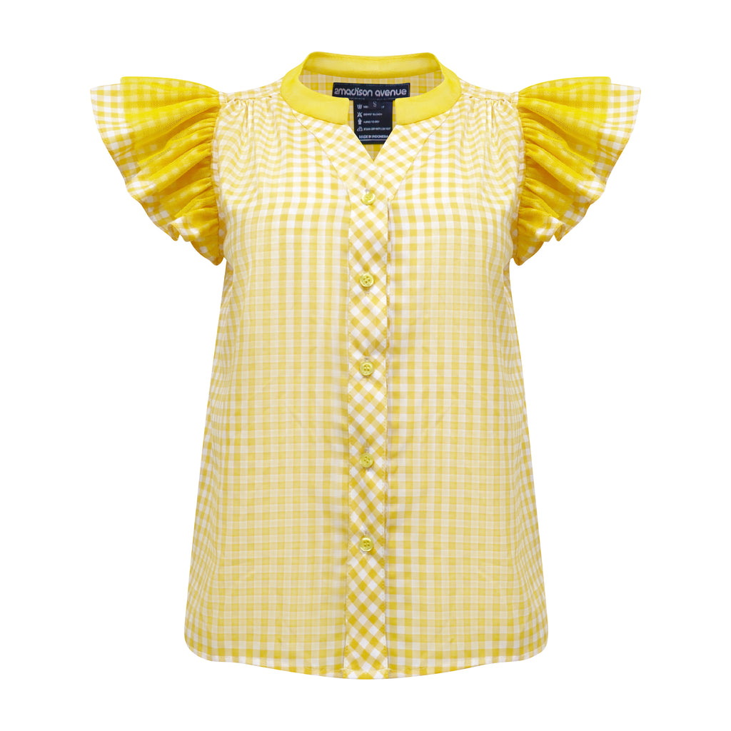 Sunflower new ganger shirt in gingham yellow