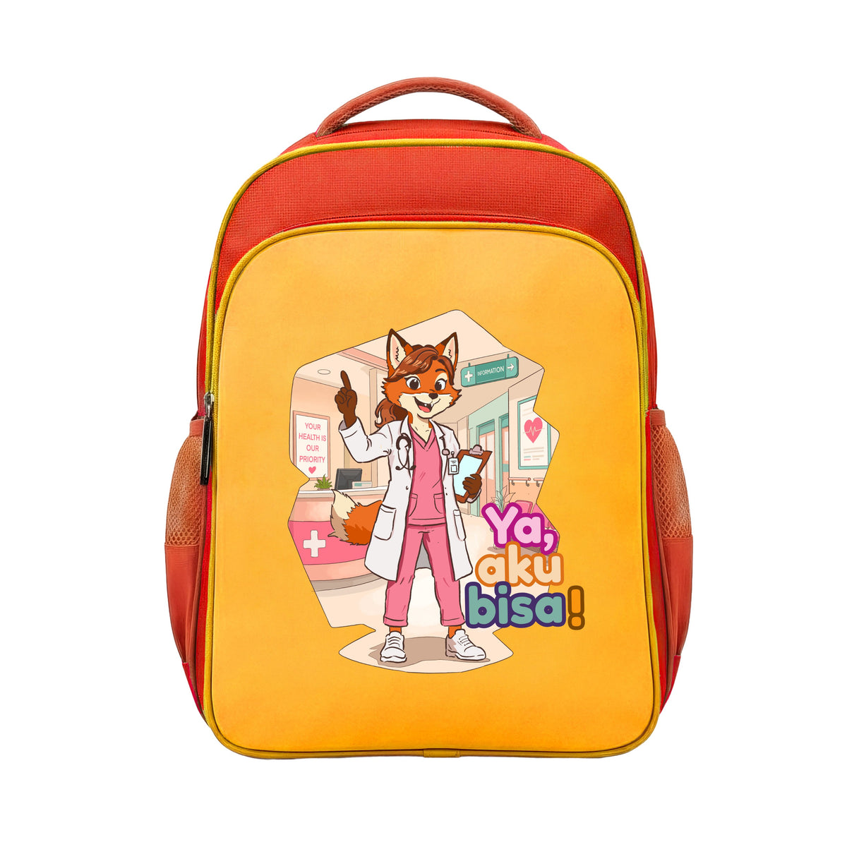 Aku Ingin Menjadi Dokter tas sekolah orange - 2MADISONAVENUE.COM