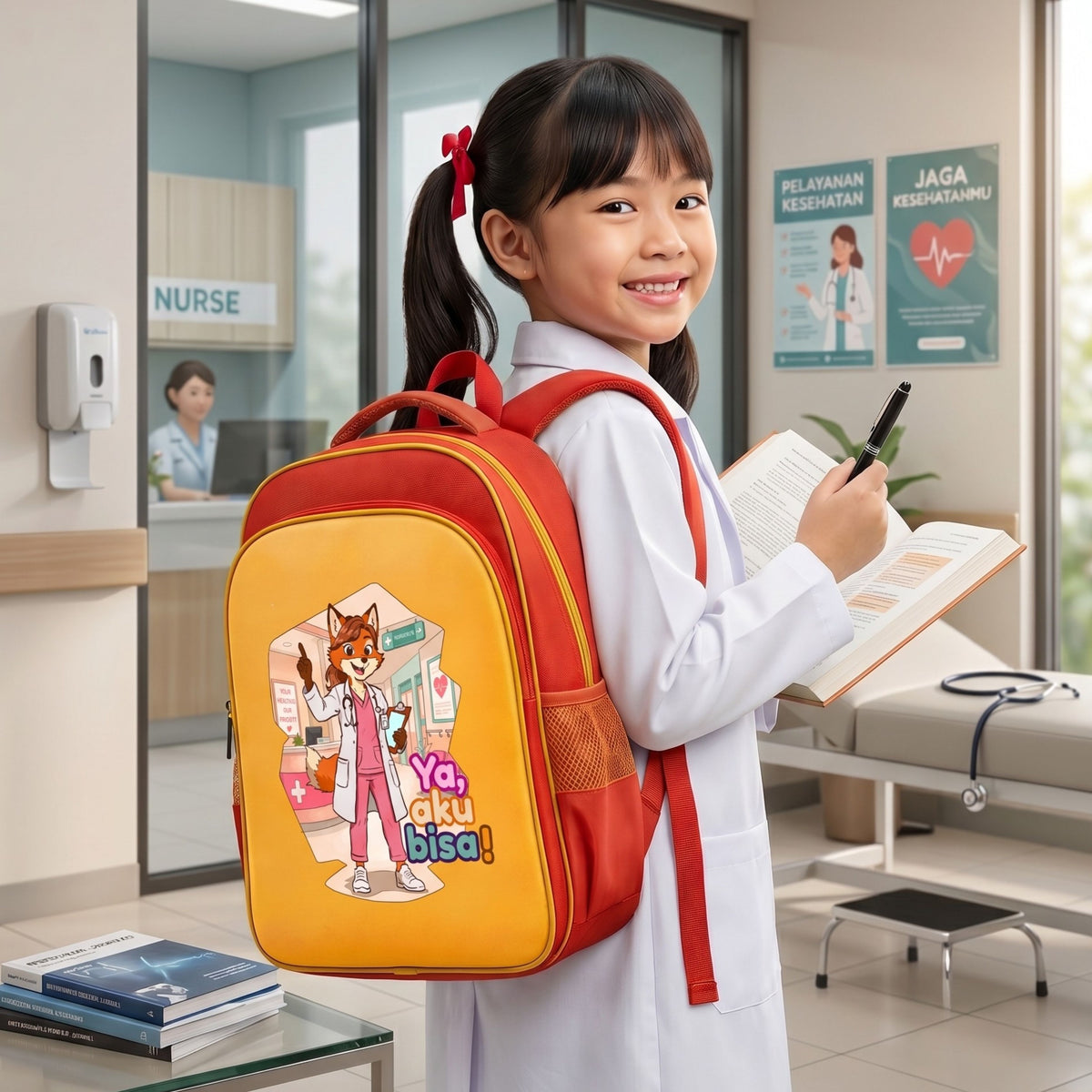 Aku Ingin Menjadi Dokter tas sekolah orange - 2MADISONAVENUE.COM