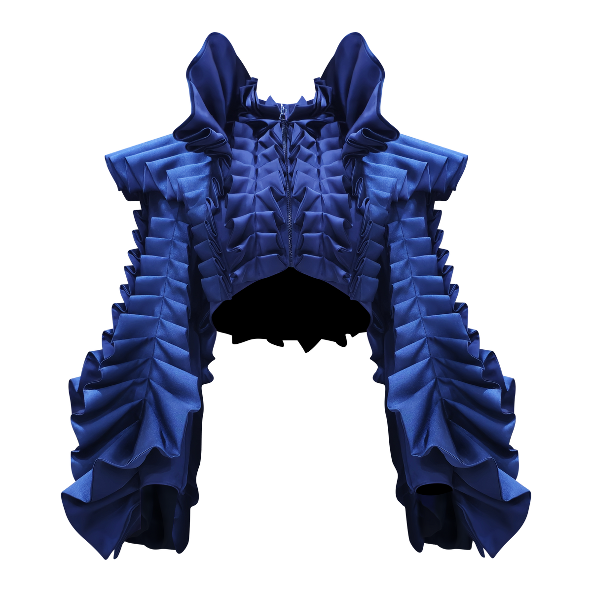 Timeless Pieces destiny ruffle navy jacket (7728429760535)