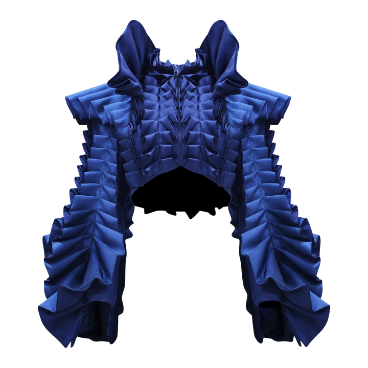 Timeless Pieces destiny ruffle navy jacket (7728429760535)