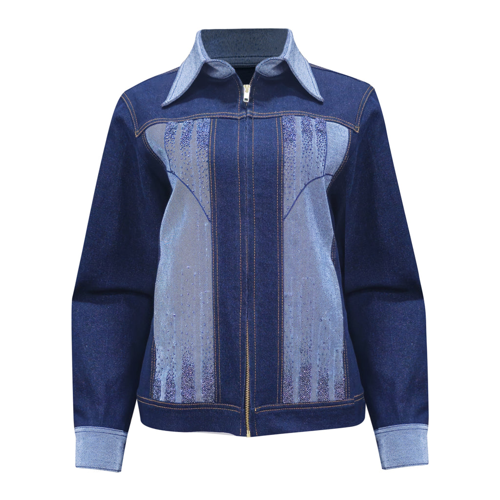 Timeless Pieces signature denim jacket with chambray (7666087559191)