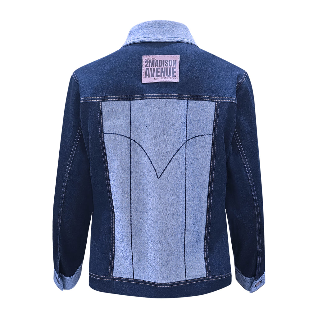 Timeless Pieces signature denim jacket with chambray (7666087559191)