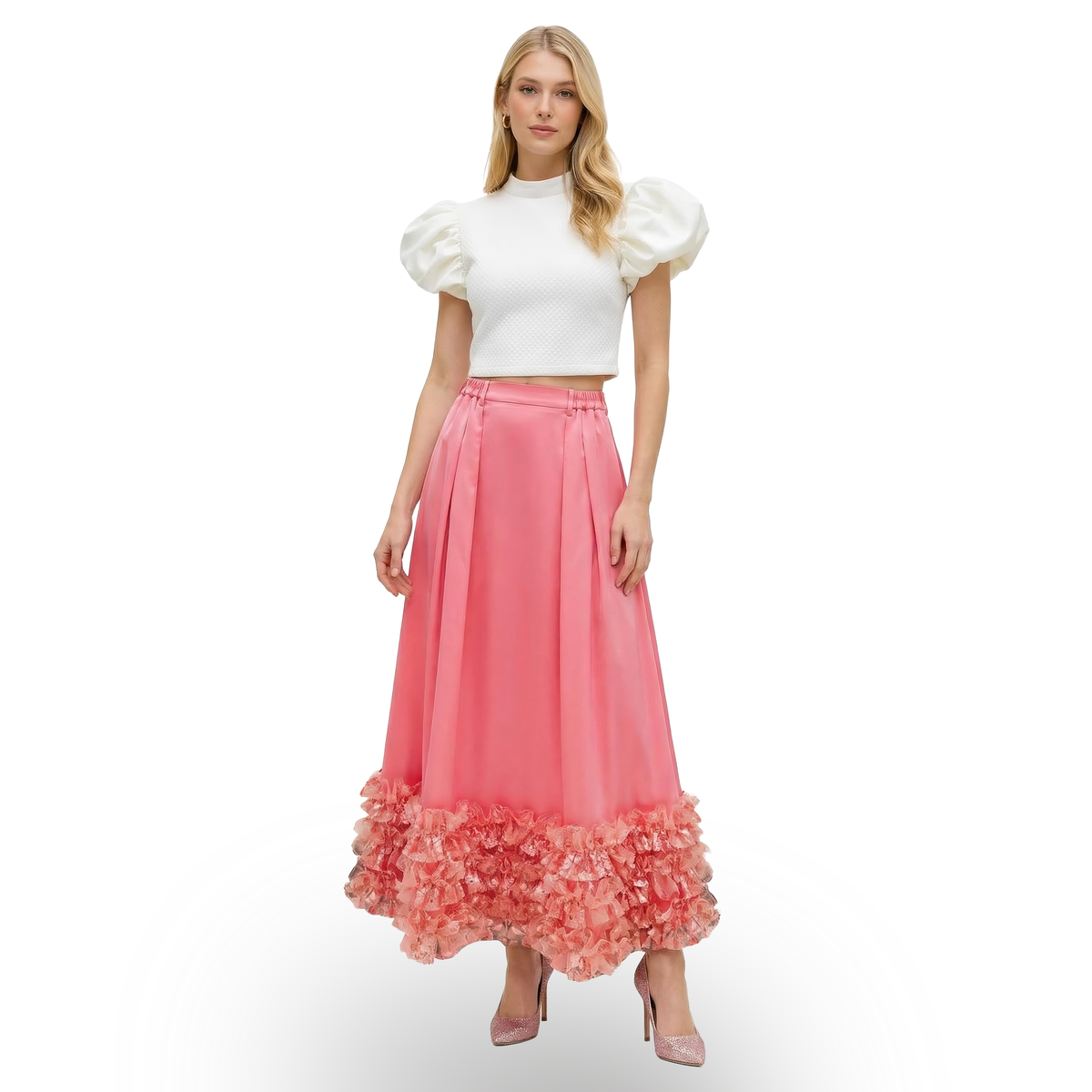 Timeless Pieces fancy long ball skirt with tulle - 2MADISONAVENUE.COM