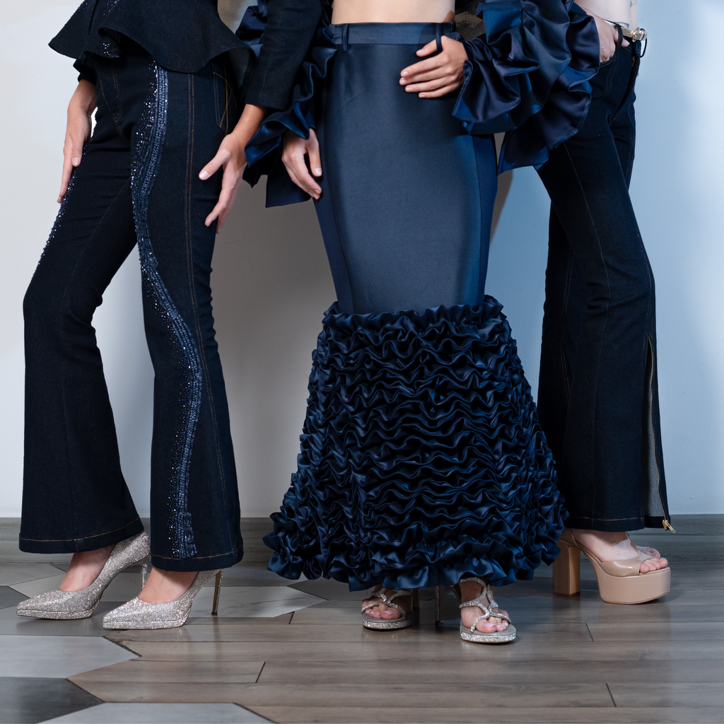 Timeless Pieces flamingo navy skirt (7728429105175)