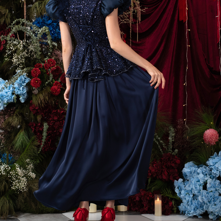 Signature Navy Blue A-line skirt - 2MADISONAVENUE.COM