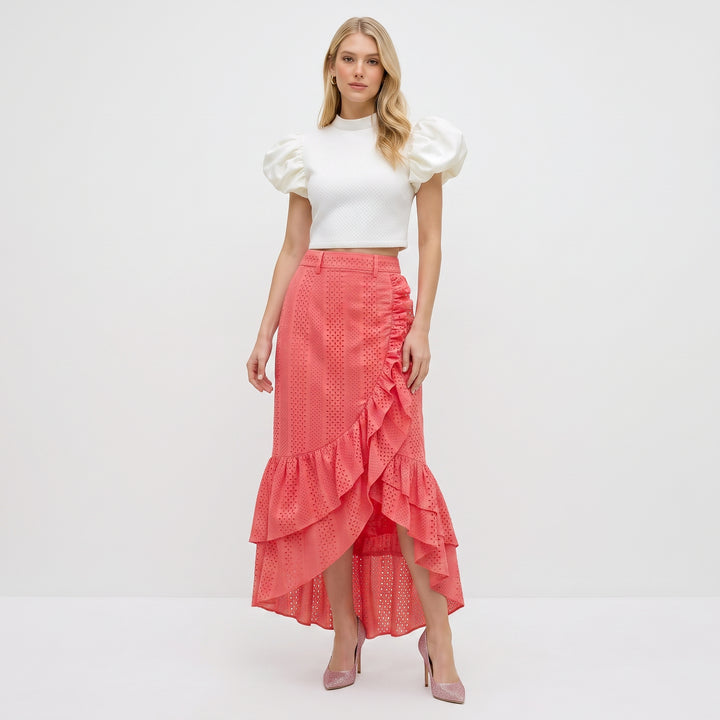 Timeless Pieces new kahlo salmon skirt - 2MADISONAVENUE.COM