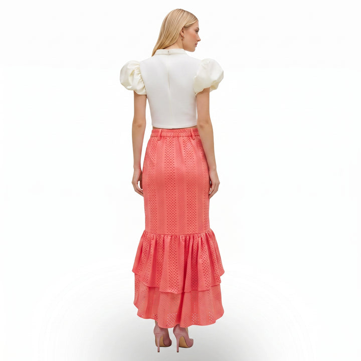Timeless Pieces new kahlo salmon skirt - 2MADISONAVENUE.COM