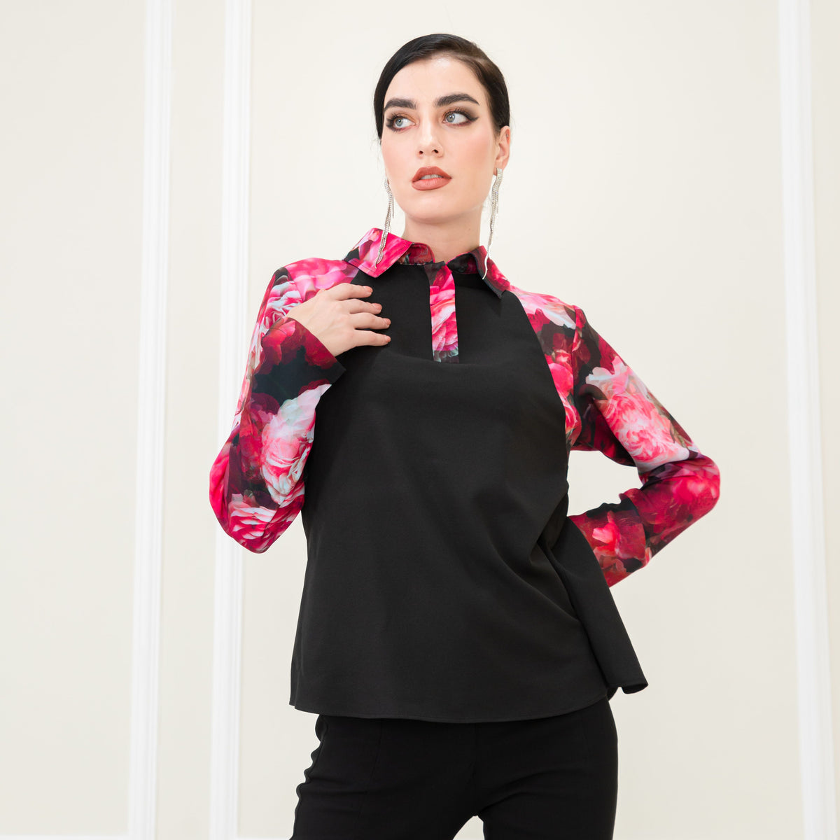Becoming Night Rose Groovy Top (6920678965271)