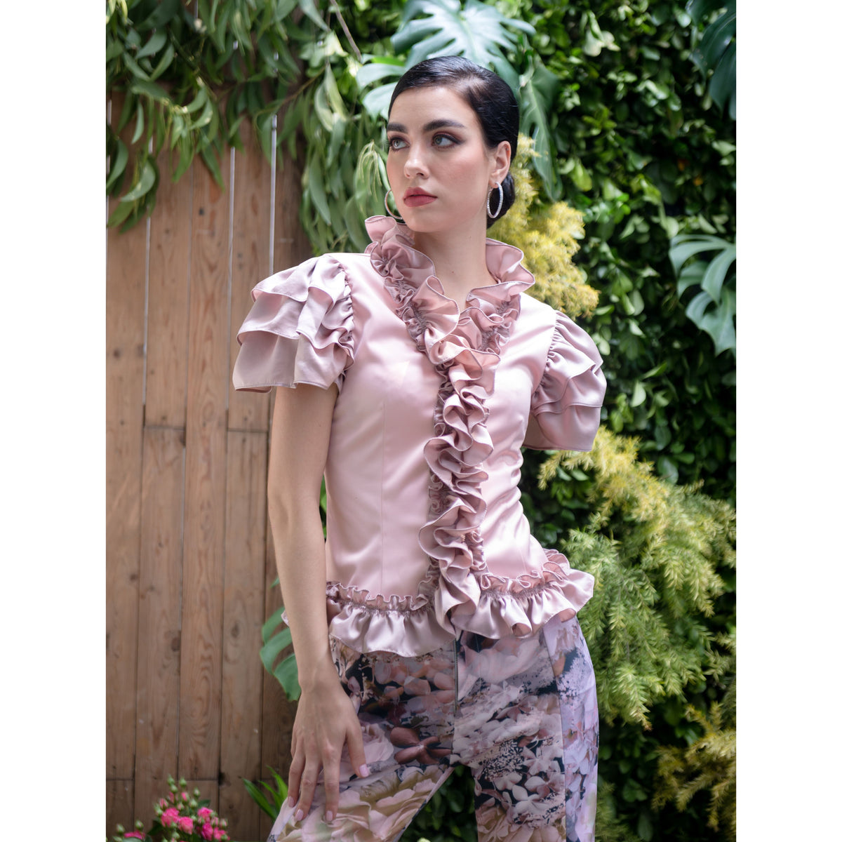 Destiny Ruffle Dusty Two Tone Top (6932201439255)