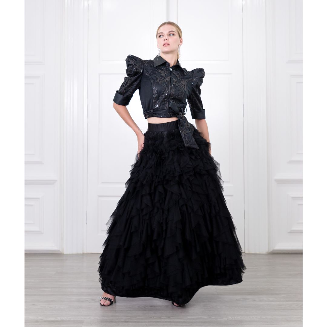 It's time Met Gala tulle black skirt (6707819839511)