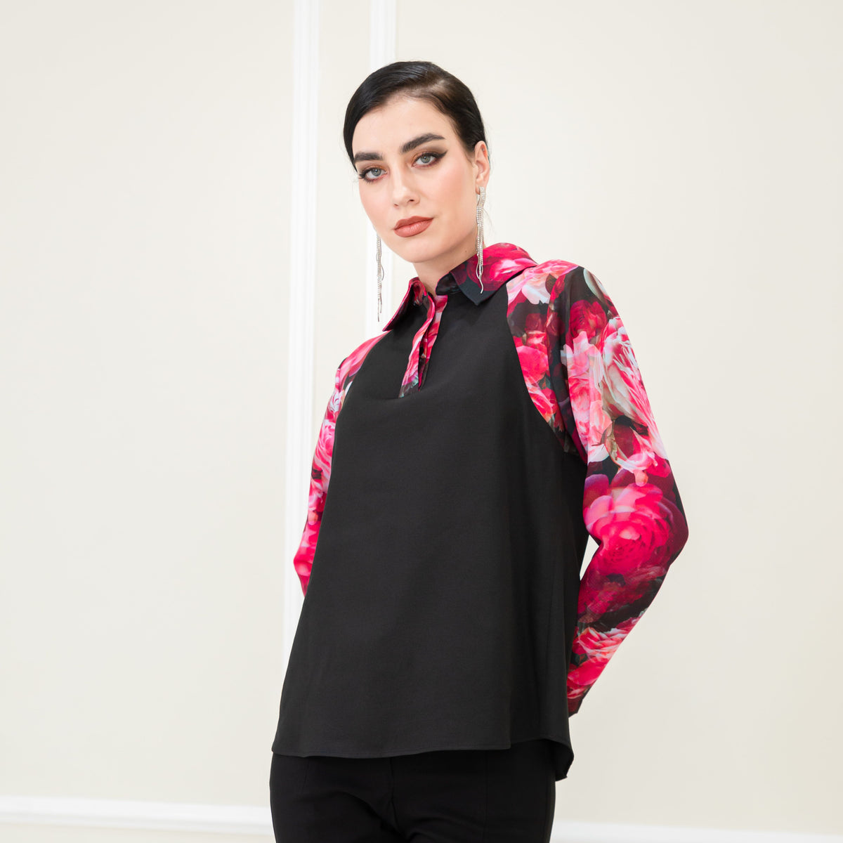 Becoming Night Rose Groovy Top (6920678965271)