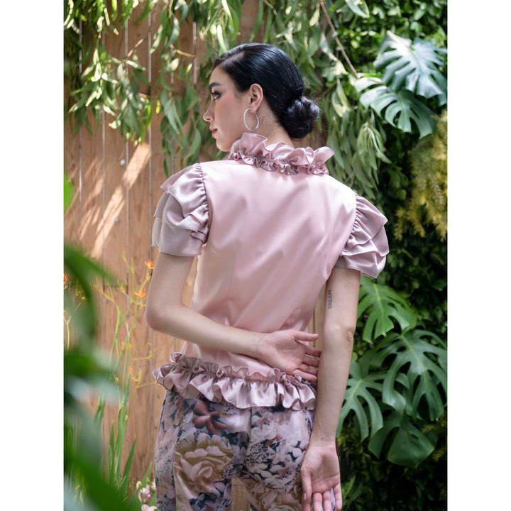 Destiny Ruffle Dusty Two Tone Top (6932201439255)