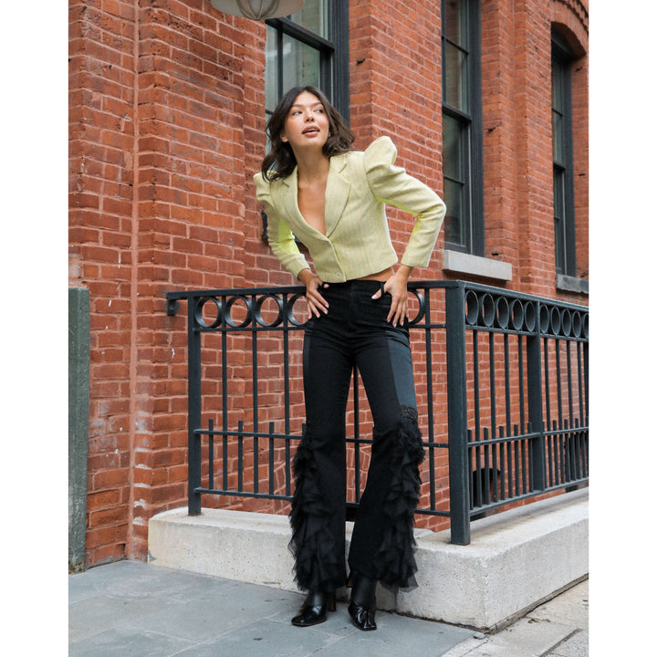 Agnez Wool Blazer in Yellow (6954252763159)
