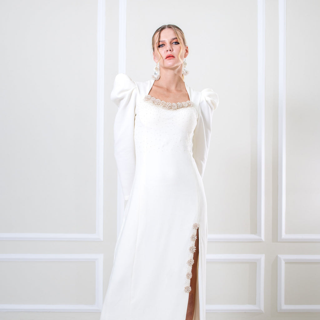 New Queen Long White Dress (6969698615319)