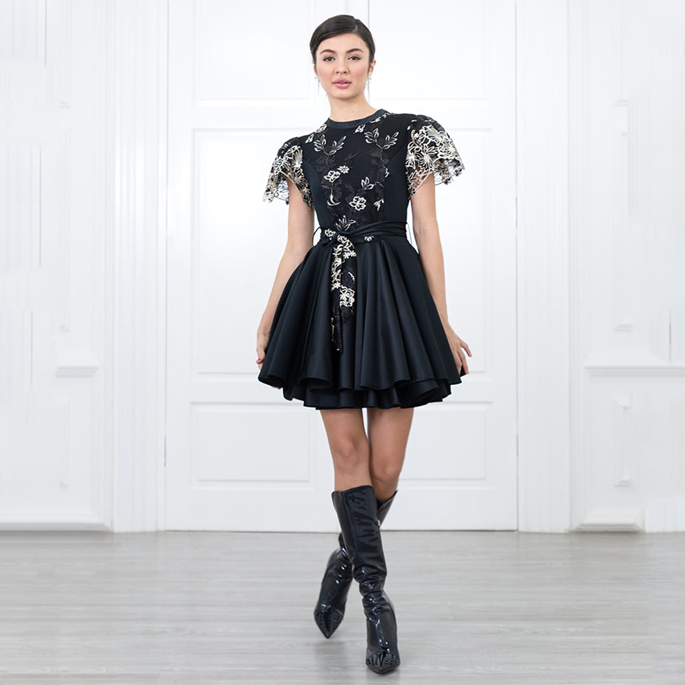 Becoming East Lace Black Short Dress (6903143825431)
