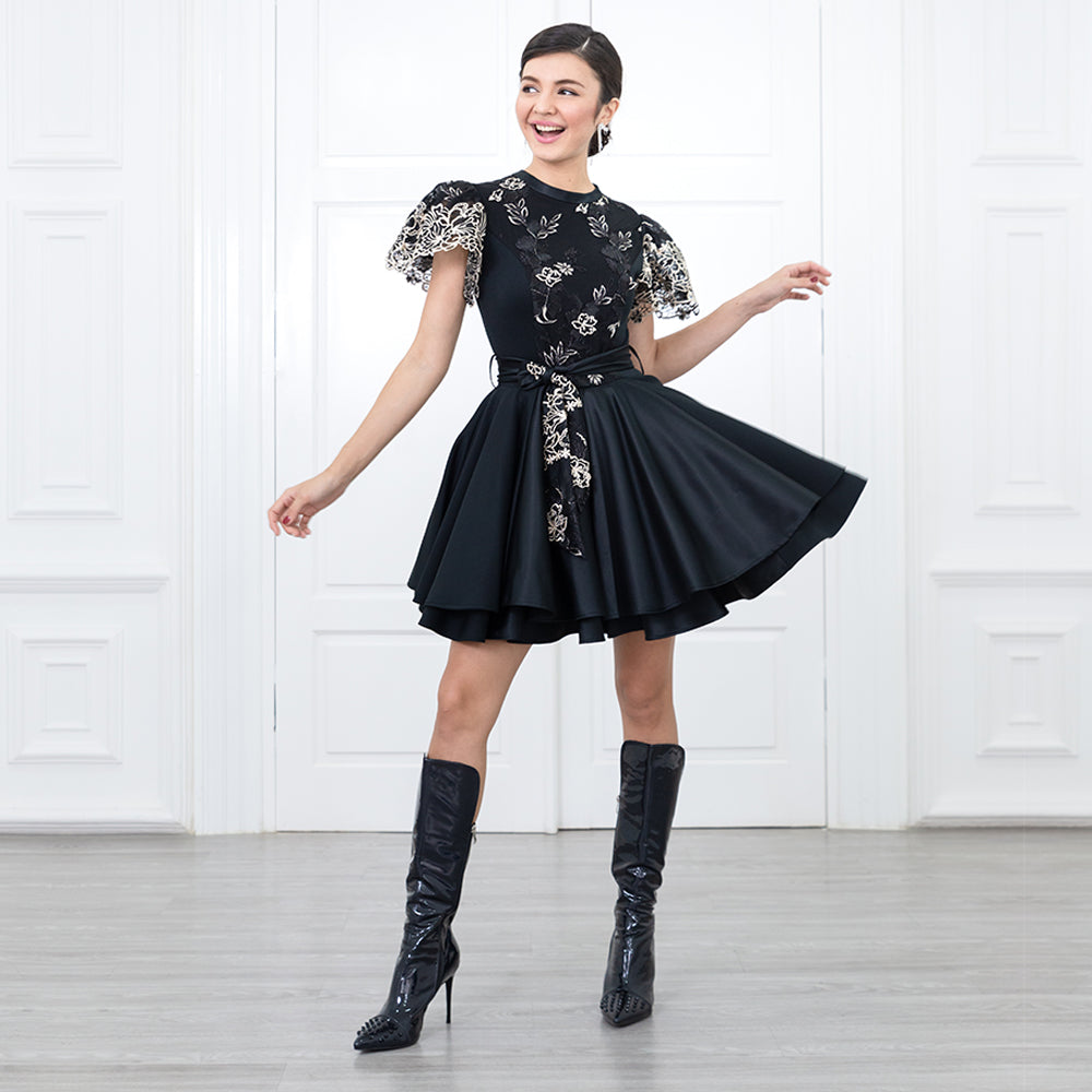 Becoming East Lace Black Short Dress (6903143825431)