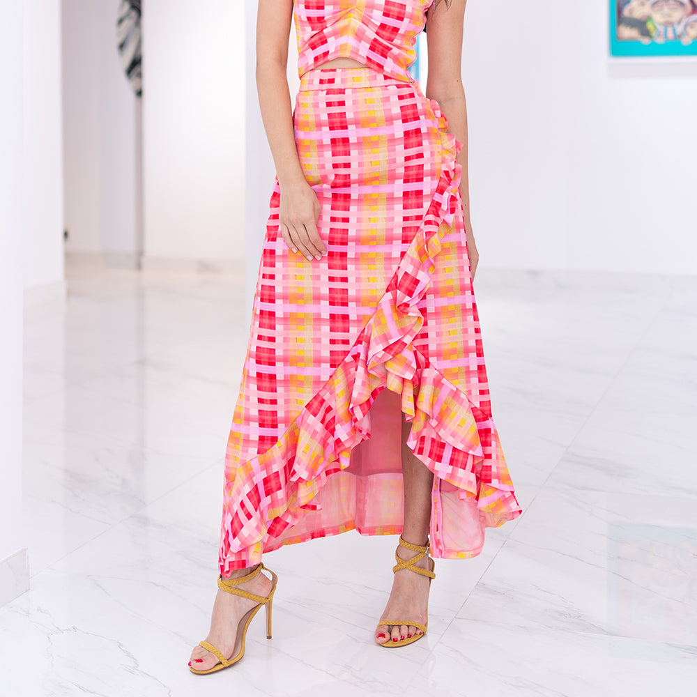 Becoming Gingham Sunkist Kahlo Skirt (6912524058647)