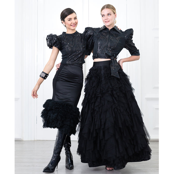Royal Carrie Tulle Black Skirt (6813839851543)