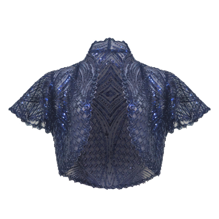 Timeless Navy Lace Bolero - 2MADISONAVENUE.COM